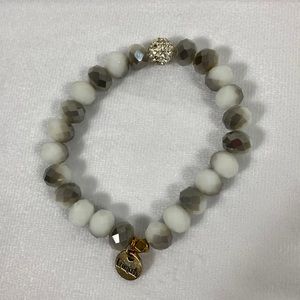 White and gray crystal Erimish bracelet